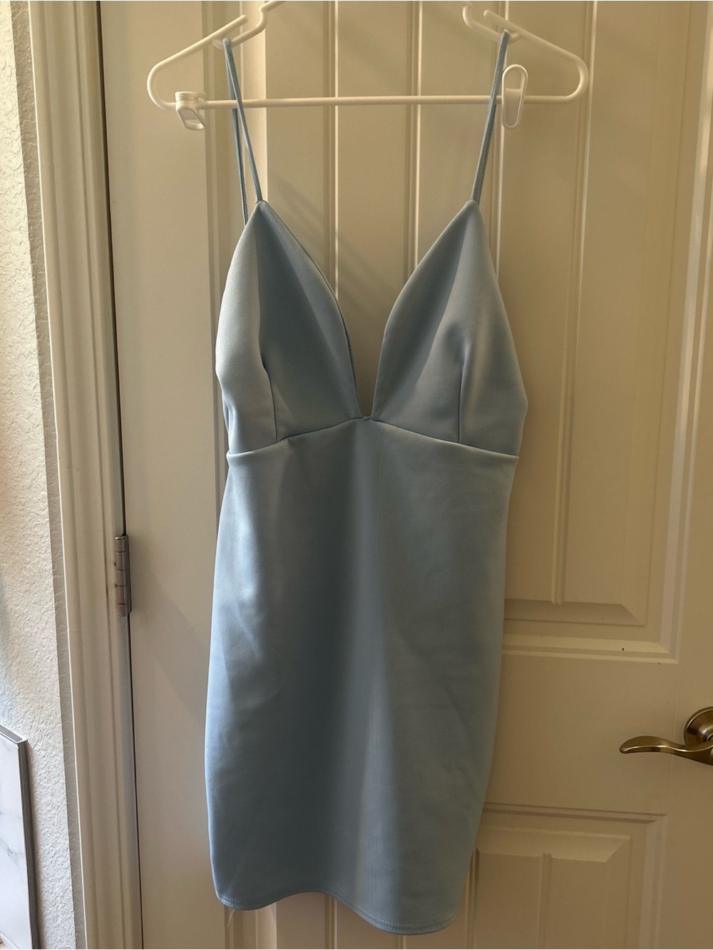 Missguided Pale Blue Mini Dress with Spaghetti Straps